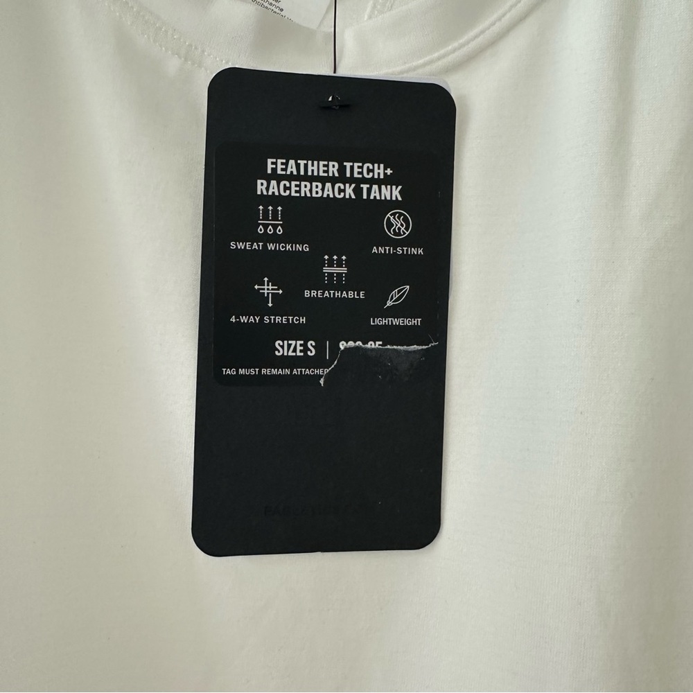 Fabletics White Feather Tech+ Racerback Athletic Tank Top, Size Small, NWT - Picture 6 of 9